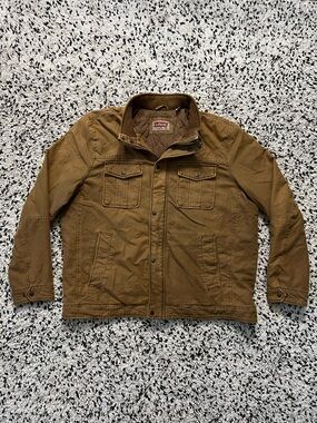 Levi’s Men’s Brown Cotton Twill Utility Jacket Casual Workwear Quilted Liner XXL